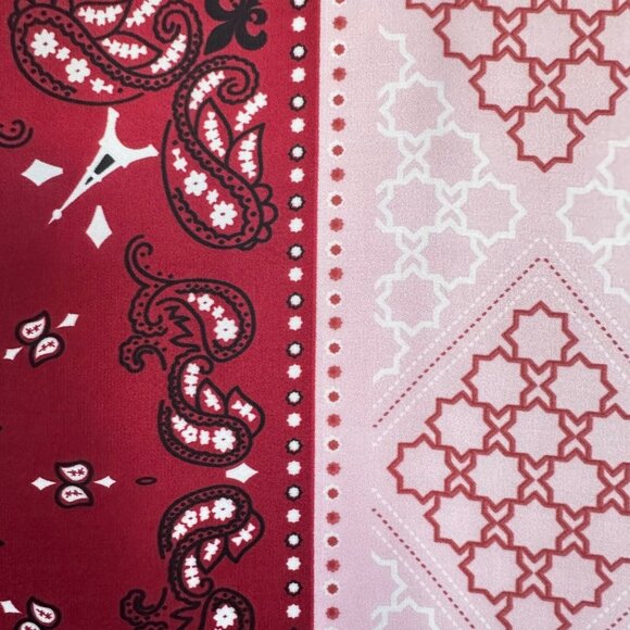 ✨Luxurious Silky Square Scarf Bandana Black Cream Multi-Color Abstract Geometric - Picture 2 of 4